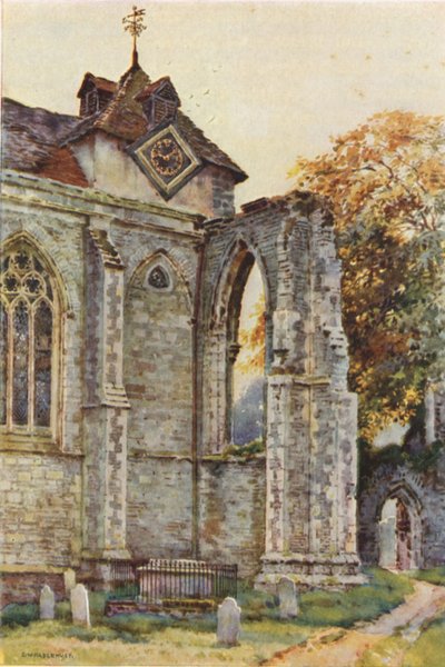 Winchelsea templom (színes litó) alkotó: Ernest William Haslehust