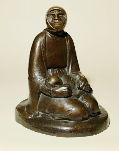 Beggar Woman with a Child (Blind Beggar with a Child); Bettlerin mit Kind (Blinde Betlerin mit Kind), 1907-ben fogantak és 1930-ban öntötték (bronz barna patinával) alkotó: Ernst Barlach