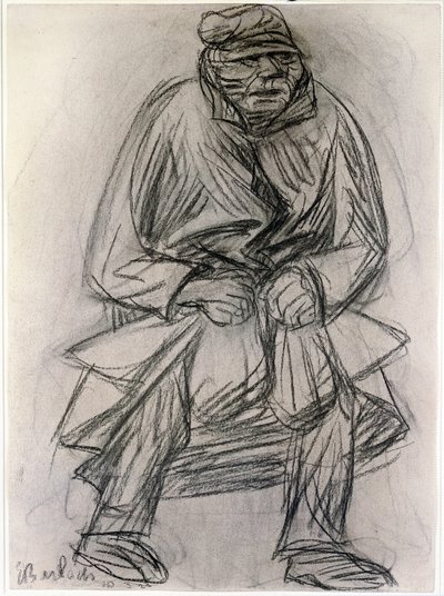 Koldus alakja. Ernst Barlach (1870-1938) rajza: New York-i Modern Művészetek Múzeuma alkotó: Ernst Barlach