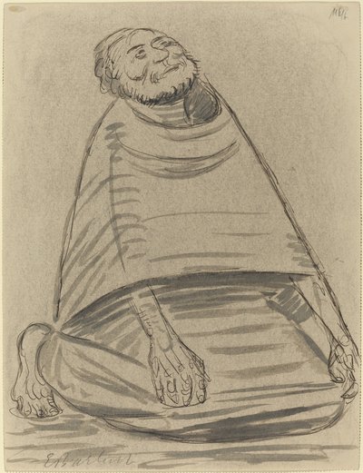 Térdelő ember, 1916. alkotó: Ernst Barlach