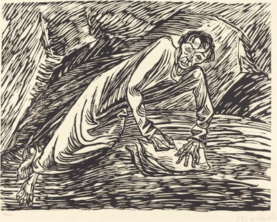 Az író próféta (Szent János Pátmoszon) alkotó: Ernst Barlach