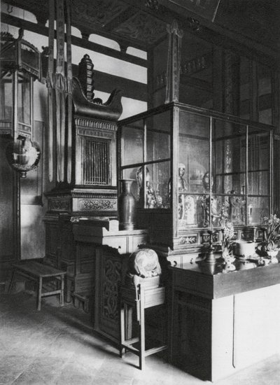 Fuchou, Ku shan, Yung tsuan sze, Fukien, ereklyepogoda a Dobó-hegyi kolostor könyvtárában (fekete-fehér fénykép) alkotó: Ernst Boerschmann