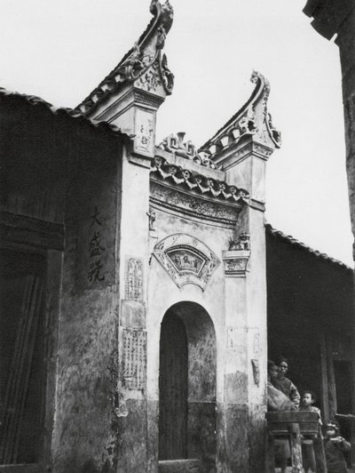 Hunan, Ház bejárata (fekete-fehér fénykép) alkotó: Ernst Boerschmann