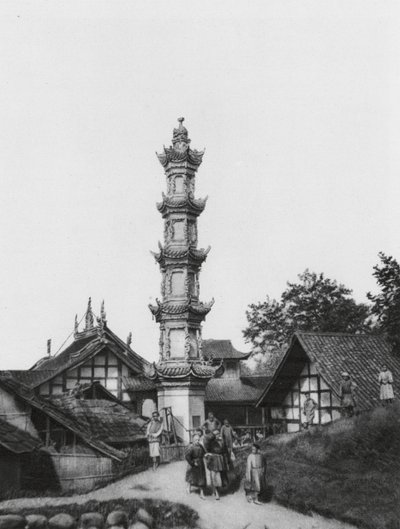 Kiungchou, Szecsuán, falu (fekete-fehér fotó) alkotó: Ernst Boerschmann
