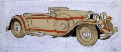 Illusztráció, amely egy 1924-es Delage-t ábrázol Letourneur et Marchand kocsiszínével alkotó: Ernst Deutsch-Dryden