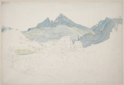 Berchtesgaden a távoli Watzmann-csúccsal alkotó: Ernst Fries