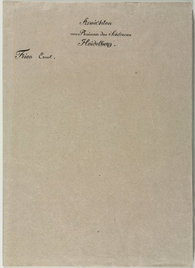 Hat nézet a heidelbergi kastélyról: Wrapper alkotó: Ernst Fries