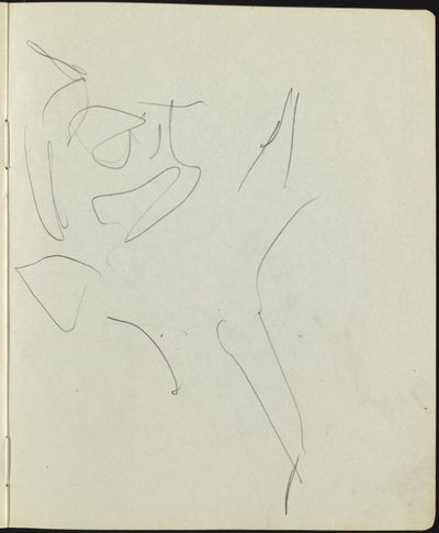 Táncosok és előadók oldala egy vázlatfüzetből, c. 1911. alkotó: Ernst Ludwig Kirchner