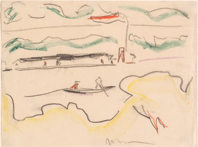 Elba táj Drezda mellett, 1909. alkotó: Ernst Ludwig Kirchner