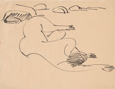 Erna hever a tengerparton sziklák között, 1912. alkotó: Ernst Ludwig Kirchner