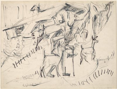 Kecskepásztor kecskékkel, 1917. alkotó: Ernst Ludwig Kirchner