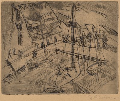 Harbour so Burgstacken, 1913. alkotó: Ernst Ludwig Kirchner
