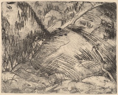 Hegyi lejtő kecskékkel, 1920. alkotó: Ernst Ludwig Kirchner