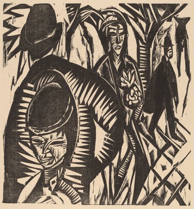 Utcai jelenet az eső után, 1914. alkotó: Ernst Ludwig Kirchner