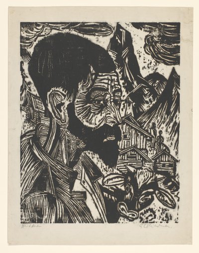 Sennkopf (Martin Schmied) (eredeti cím) alkotó: Ernst Ludwig Kirchner (signed by artist)