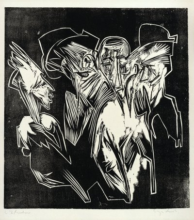 Absalom és tanácsadói alkotó: Ernst Ludwig Kirchner