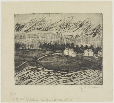 Szántóföldek és házak az Erzgebirge-ben alkotó: Ernst Ludwig Kirchner