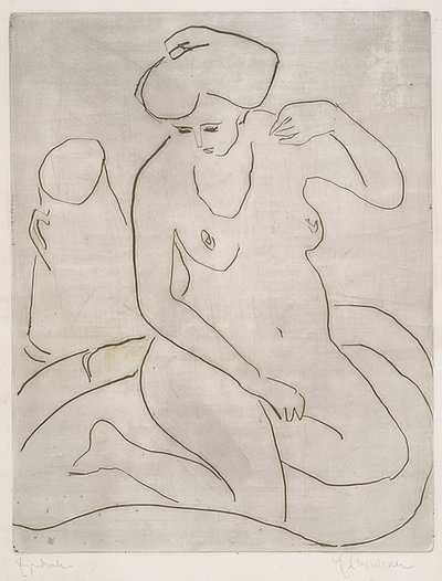 Akt kádban nyaklánccal. 1909 alkotó: Ernst Ludwig Kirchner