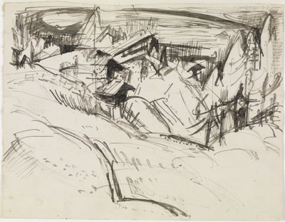 Alp, kunyhókkal és fenyőkkel alkotó: Ernst Ludwig Kirchner