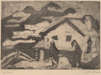 Alpesi kunyhók ködben alkotó: Ernst Ludwig Kirchner