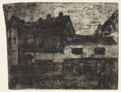 Régi házak közötti átjáró Drezda-Deubenben alkotó: Ernst Ludwig Kirchner