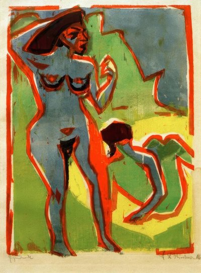 Fürdő nők (Moritzburg) alkotó: Ernst Ludwig Kirchner