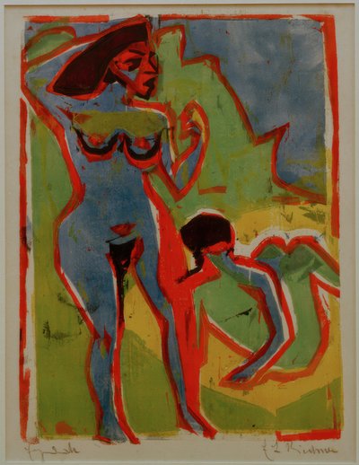 Fürdőző nők Moritzburgban alkotó: Ernst Ludwig Kirchner