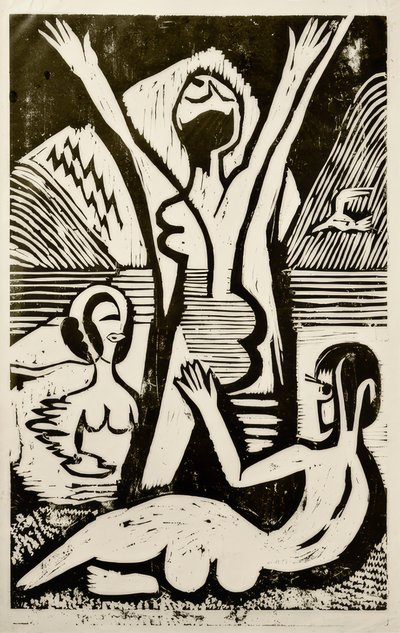 Fürdőzők a tónál alkotó: Ernst Ludwig Kirchner
