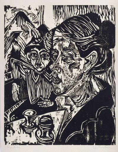 Paraszti asszony és fia az asztalnál (Schmidt asszony és fia, Martin) alkotó: Ernst Ludwig Kirchner