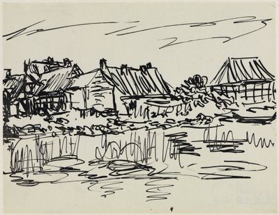 Vízparti parasztházak (Fehmarn) alkotó: Ernst Ludwig Kirchner