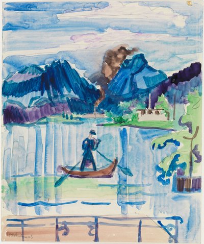 Hegyi-tó evezőssel alkotó: Ernst Ludwig Kirchner