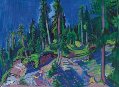 Hegyi erdőtanulmány. 1936 alkotó: Ernst Ludwig Kirchner