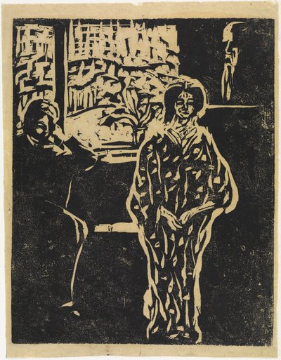 Látogatási jelenet alkotó: Ernst Ludwig Kirchner