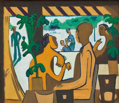 Barna figurák egy kávézóban, 1928-1929 alkotó: Ernst Ludwig Kirchner