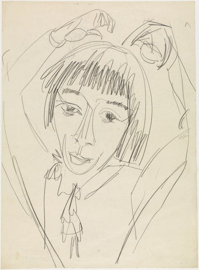 Gerda mellkép, felemelt karokkal alkotó: Ernst Ludwig Kirchner