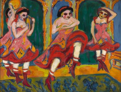 Czardastänzerinnen. 1908-20 alkotó: Ernst Ludwig Kirchner