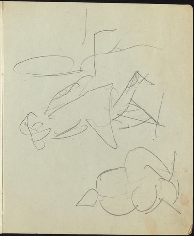 Táncosok és előadók (Oldal egy vázlatfüzetből) alkotó: Ernst Ludwig Kirchner