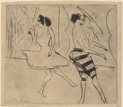 Táncosok a Stúdióban alkotó: Ernst Ludwig Kirchner