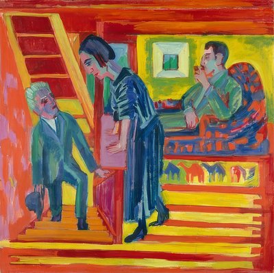 A látogatás - pár és újonc. 1922 alkotó: Ernst Ludwig Kirchner