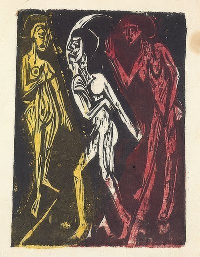 A tánc a nők között. 1919 alkotó: Ernst Ludwig Kirchner