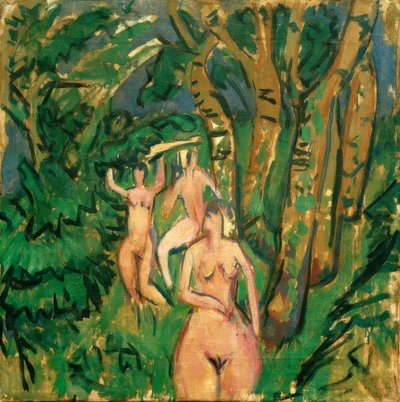 Három akt az erdőben alkotó: Ernst Ludwig Kirchner