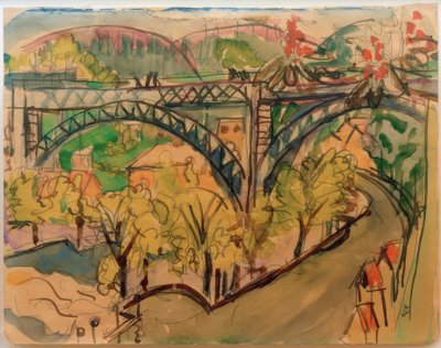Kirchner E.L., vasúti híd / 1916 alkotó: Ernst Ludwig Kirchner