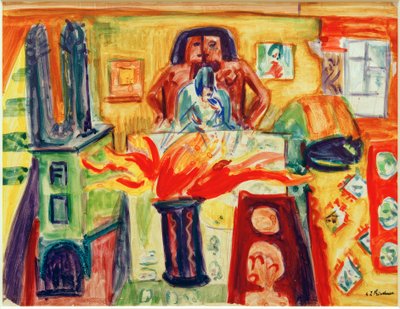 E.L.Kirchner, Beltér tulipánokkal alkotó: Ernst Ludwig Kirchner