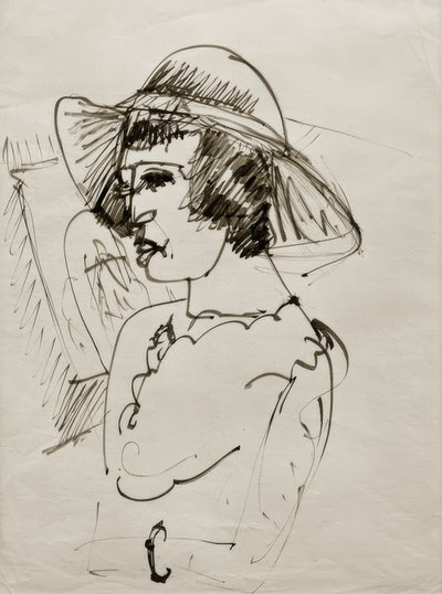 E.L. Kirchner, Erna portréja nagy kalappal alkotó: Ernst Ludwig Kirchner