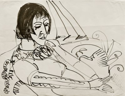 E.L. Kirchner, ülő nő (Erna) alkotó: Ernst Ludwig Kirchner