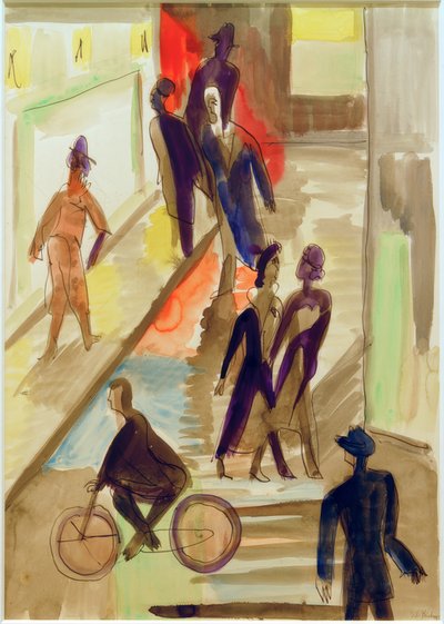 E.L. Kirchner, utcakép kerékpárral alkotó: Ernst Ludwig Kirchner