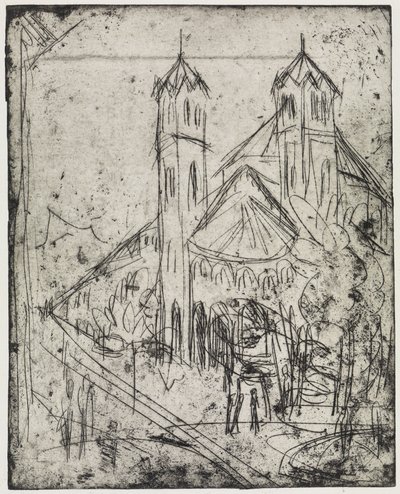 Sarok a télikertnél/Szent Gereon-templom Kölnben I alkotó: Ernst Ludwig Kirchner