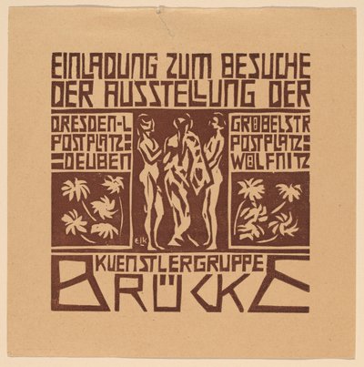 Meghívó a Brücke Művészcsoport kiállítására alkotó: Ernst Ludwig Kirchner