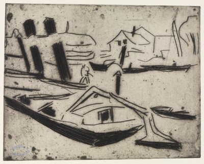 Elbzille láncos traktorral alkotó: Ernst Ludwig Kirchner