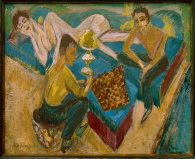 Erich Heckel és Otto Mueller a sakkban II alkotó: Ernst Ludwig Kirchner